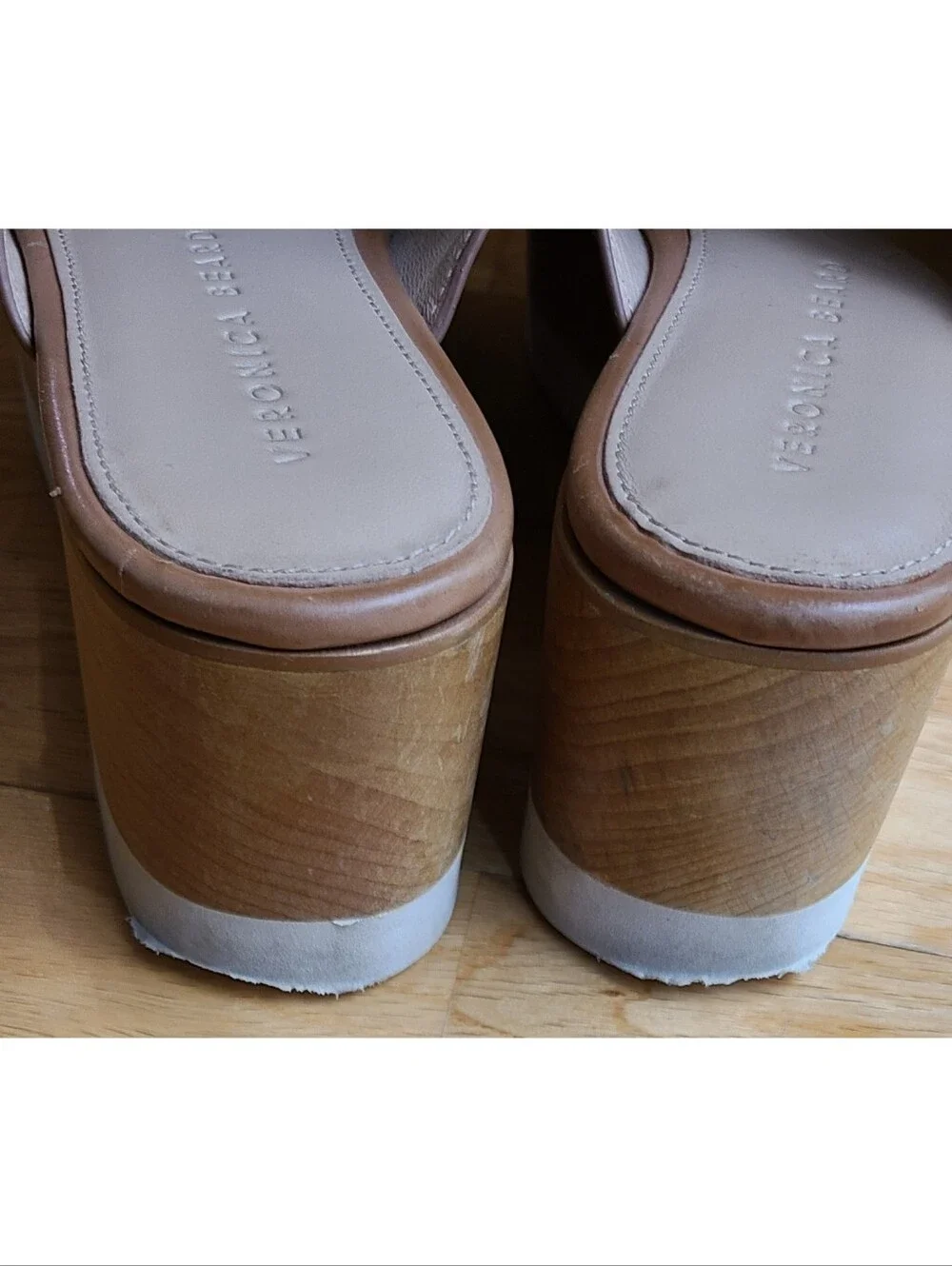 Veronica Beard Welda Platform Leather Wedge Sandal Size 7 Resortwear 70s Indie